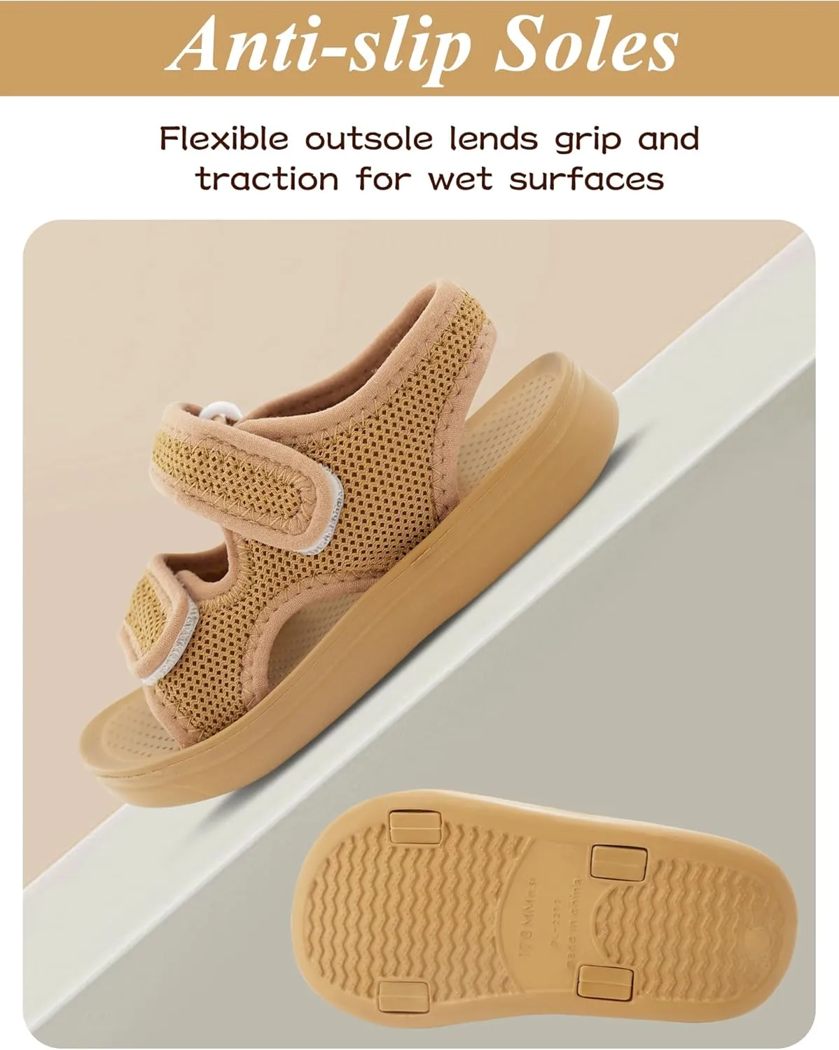 Boys Girls Summer Sandals Double Adjustable Strap Non-Slip Shoes Fashion Open Toe Footwear