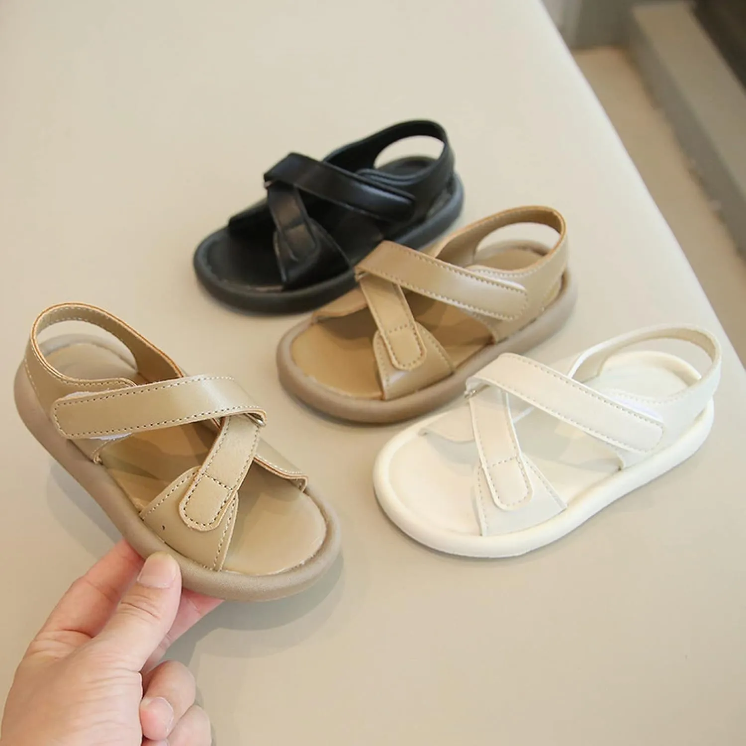Boys' Sandals Summer Little Girls' Casual Beach Shoes Children's Fashion Open Toe Soft Sole Baby Big Kids Slides Girls