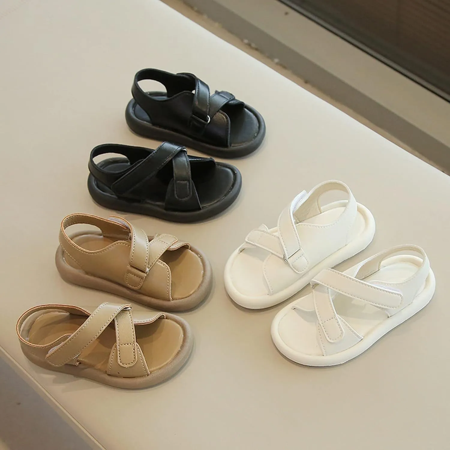 Boys' Sandals Summer Little Girls' Casual Beach Shoes Children's Fashion Open Toe Soft Sole Baby Big Kids Slides Girls