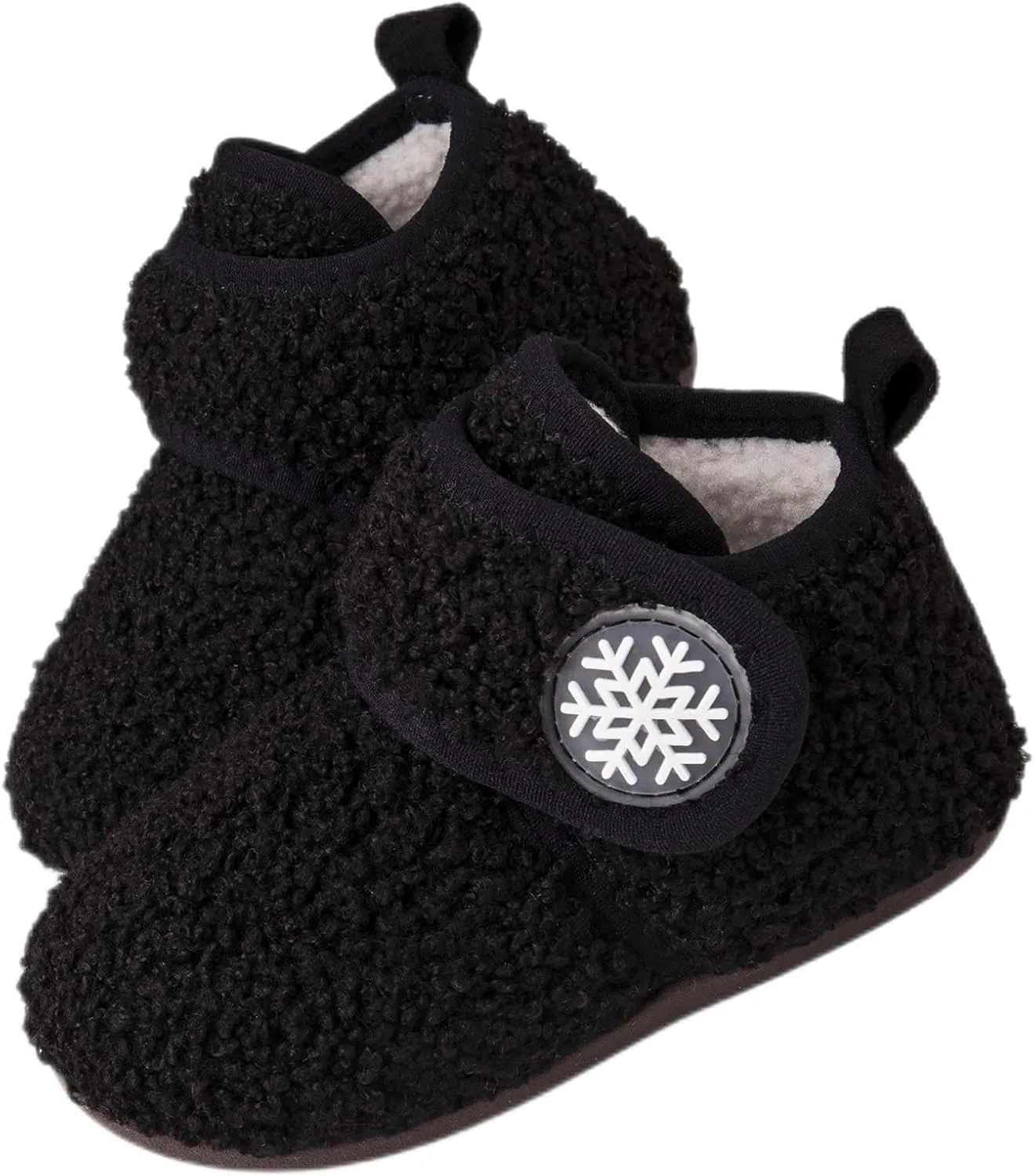 Charrost Toddler Slippers Baby Girls Boys Soft Sole Non Slip Socks House Slippers Baby First Walking Shoes Infant Lightweight Safer Slip On Winter Warm Fuzzy Fleece Sneakers Rubber Sole Indoor