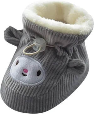 Children Floor Boots Toddler Shoes Cotton Shoes Plus Velvet Thick Warm Soft Soles Cute Shoes Kids Boots for Girls