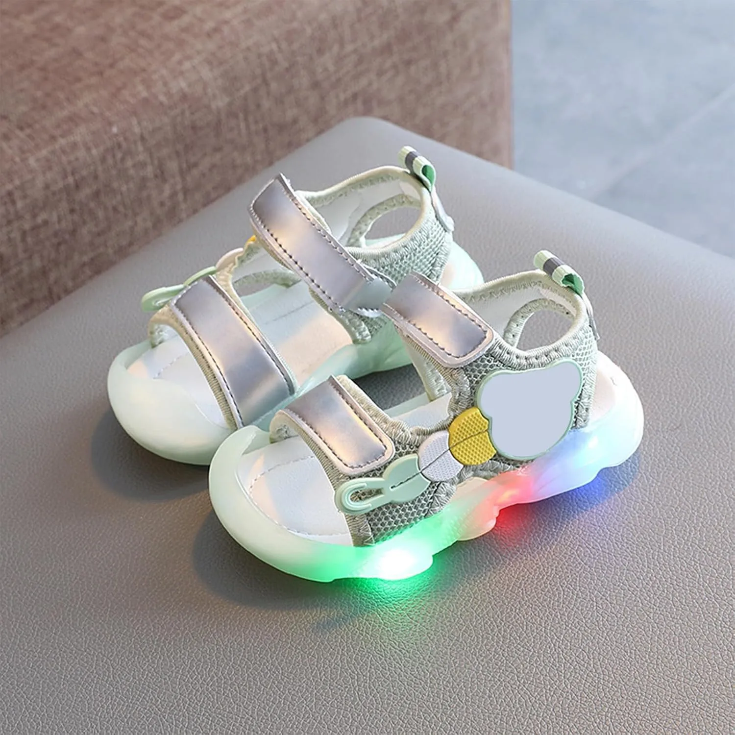 Children Light Up Shoes Open Toe Lightweight Soft Sole Water Shoes Cute Toddler Girl Christmas Birthday Children Shoes