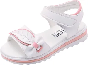 Children Shoes Fashion Flower Thick Sole Sandals Soft Sole Comfortable Princess Sandals Baby Girl Shoes 3-6 Months (White, 10-10.5 Years Big Kids)