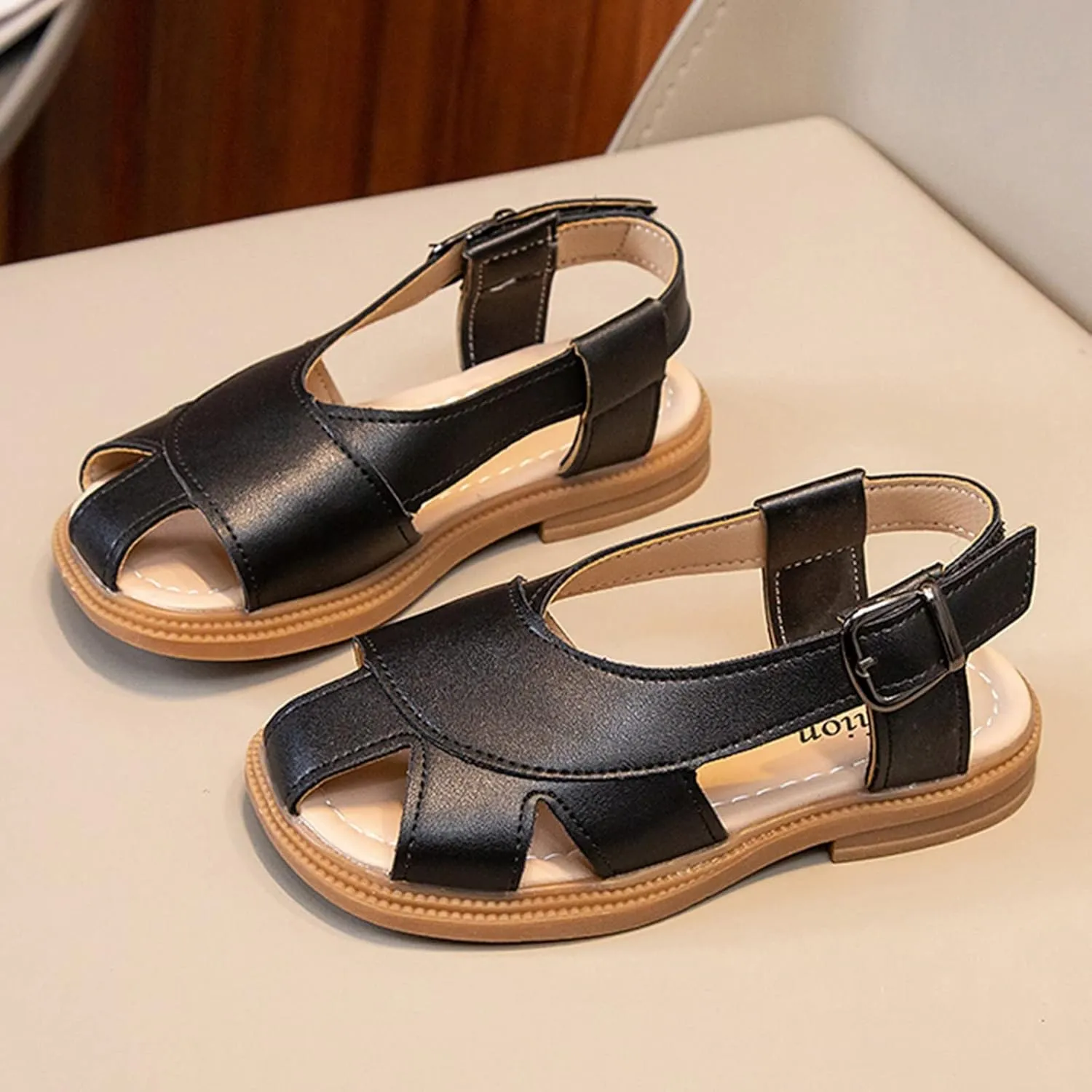 Children Shoes Flat Sandals Hollow Beach Shoes Fashion Soft Sole Girls Boys Casual Sandals Baby Girl Shoes 3-6 Months (Black, 12 Little Child)