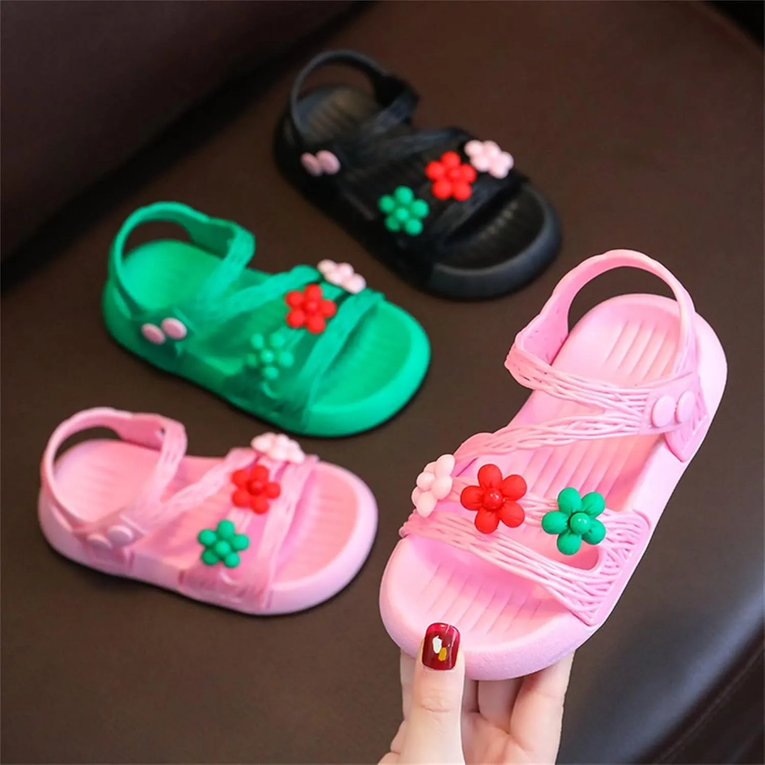 Children Shoes Summer Soft Sole Soft Comfortable Fashion Princess Shoes Large Medium And Small Baby Girl Flat Sandals