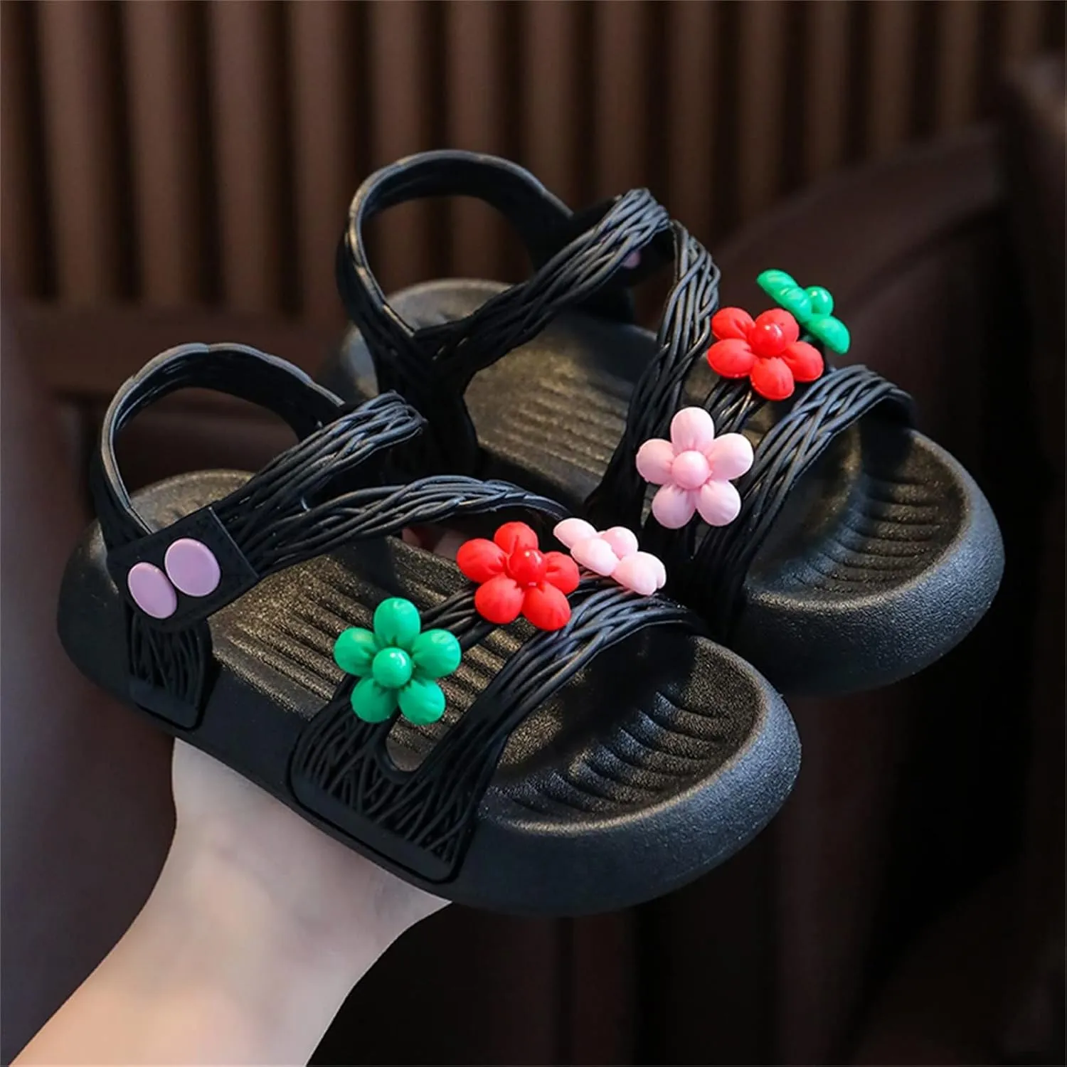 Children Shoes Summer Soft Sole Soft Comfortable Fashion Princess Shoes Large Medium And Small Baby Girl Flat Sandals