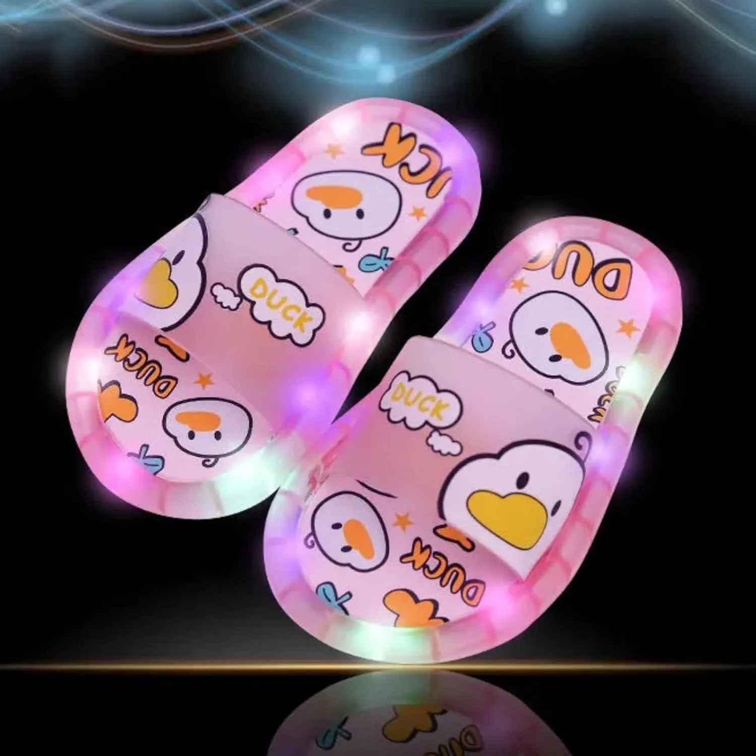 Children Slippers Summer Flashing Lights Cute Baby Animal Cartoon Indoor And Outdoor Home Sandals Kids Slippers Girls