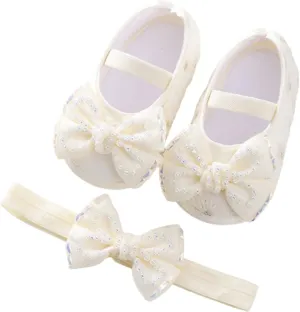 Children Solid Color Sneakers Baby Shoes Fashion Soft Sole Shoes Pearl Dress Flower Princess Shoes Toddler Shoes