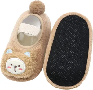 Children Toddler Shoes Autumn and Winter Boys and Girls Floor Socks Non Slip Plush Cartoon Animals Infant Sneaker Boy