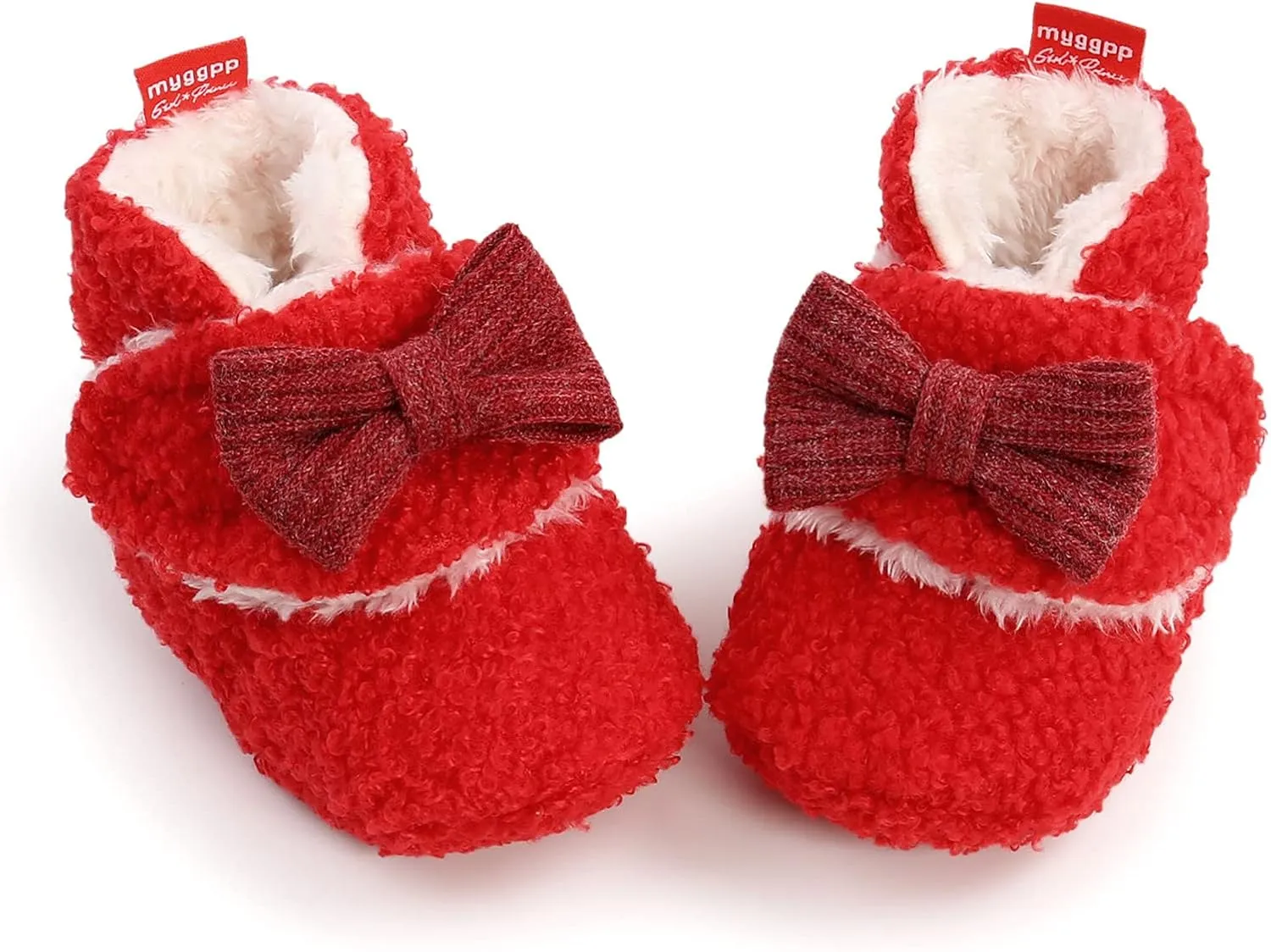 Christmas Newborn Baby Cozy Fleece Booties Winter Sock Shoes Soft Sole Stay On Infant First Walking Shoes