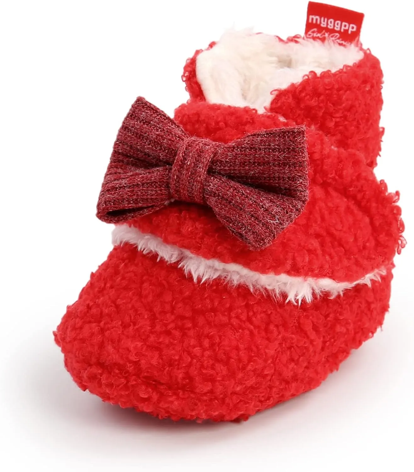 Christmas Newborn Baby Cozy Fleece Booties Winter Sock Shoes Soft Sole Stay On Infant First Walking Shoes