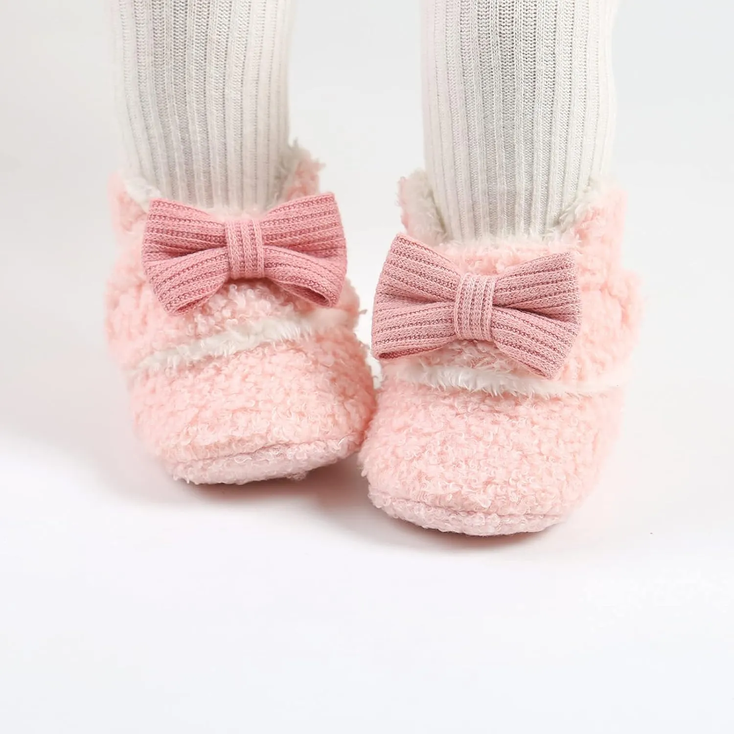 Christmas Newborn Baby Cozy Fleece Booties Winter Sock Shoes Soft Sole Stay On Infant First Walking Shoes