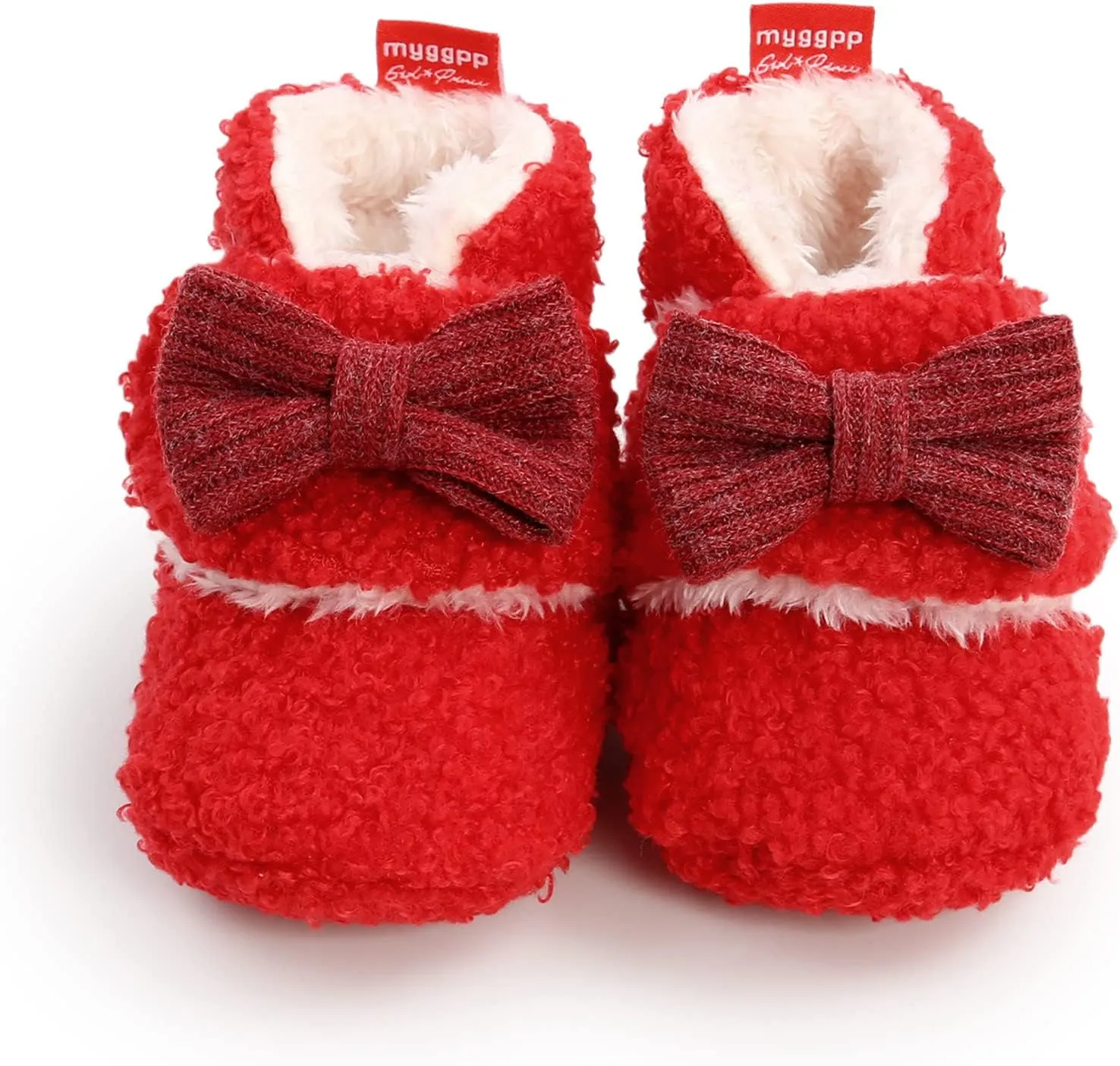 Christmas Newborn Baby Cozy Fleece Booties Winter Sock Shoes Soft Sole Stay On Infant First Walking Shoes