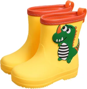 Classic Children Rainboots PVC Rubber Children Water Shoes Rain Boots Kids Baby Cartoon Shoes
