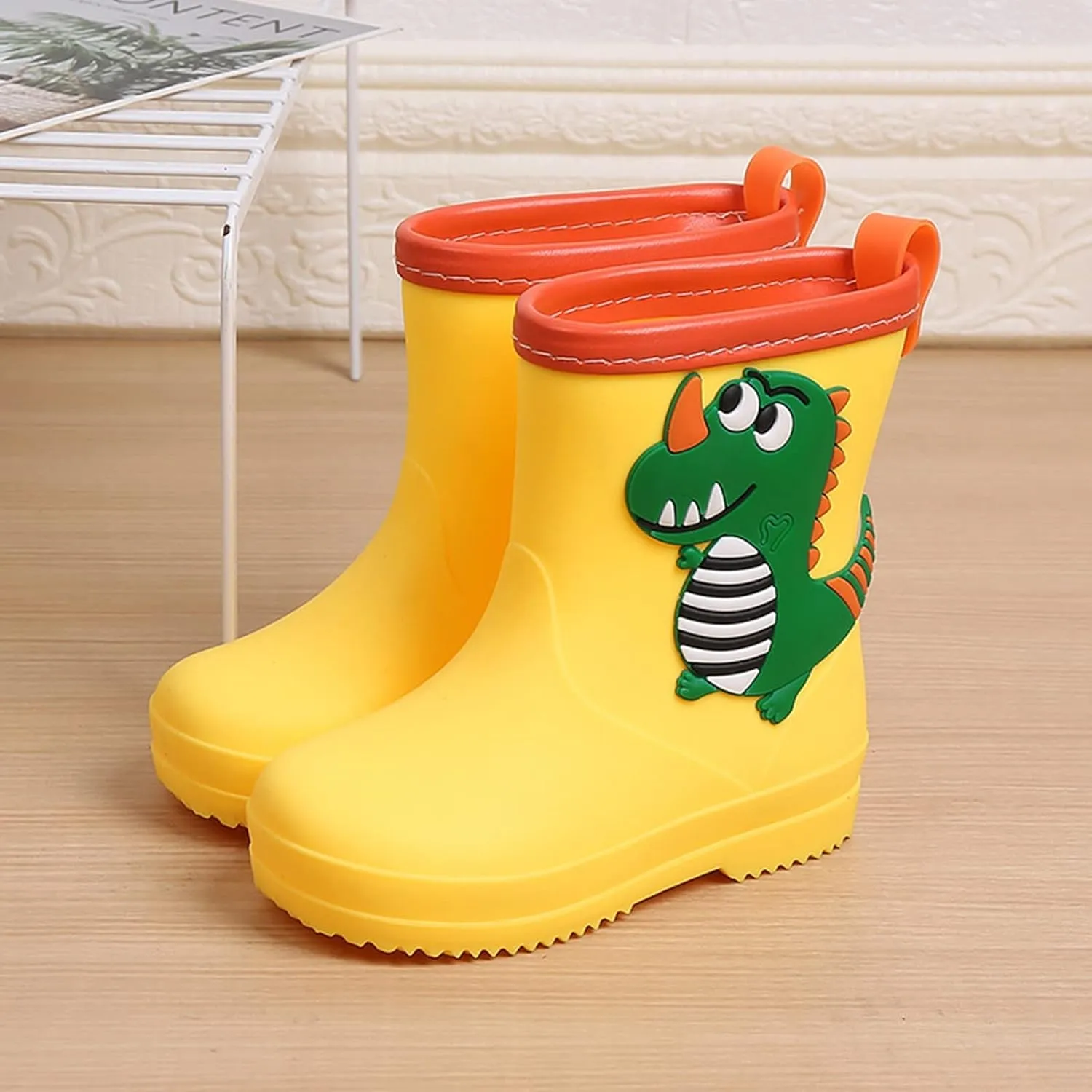 Classic Children Rainboots PVC Rubber Children Water Shoes Rain Boots Kids Baby Cartoon Shoes