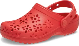 Crocs Unisex-Child Classic Clogs with Floral Cut Out Design, Kids and Toddler Shoes