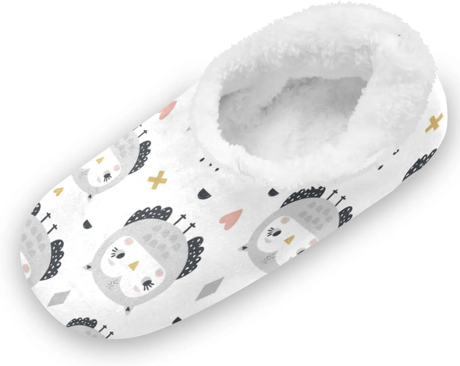 Cute Girl Owls Slippers for Kids Animals Home House Fuzzy Slippers Indoor Soft Plush Fleece Non Slip Casual Shoes for Boys Girls, XS