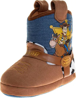 Disney Toy Story Slippers for Girls and Boys - Sheriff Woody Buzz Lightyear Warm Fluffy House Sandal Slipper (sizes: 5-10 Toddler / 11-1 Little Kids)