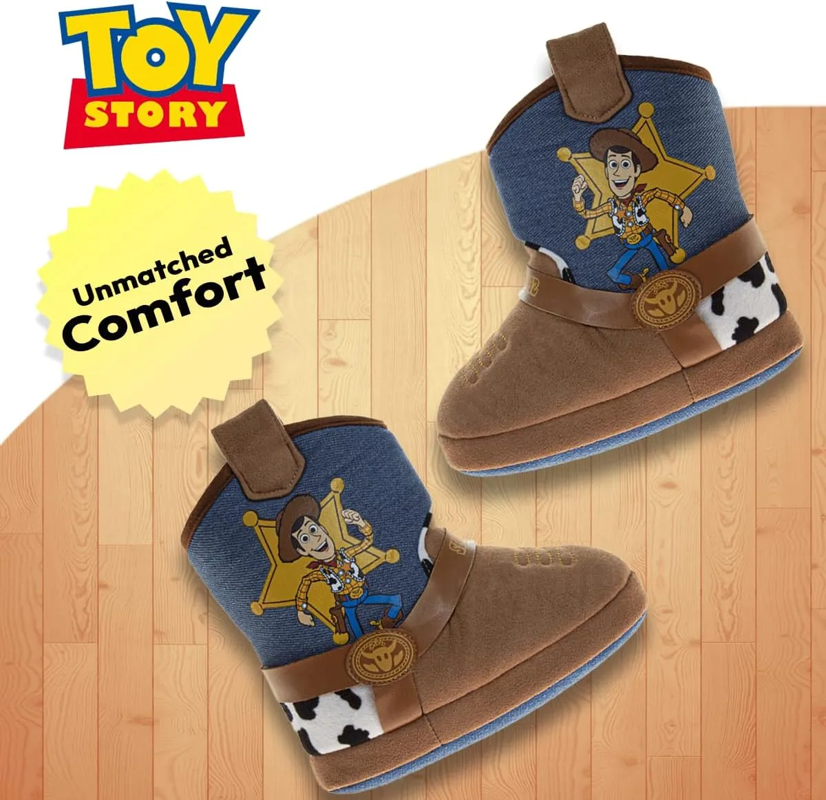Disney Toy Story Slippers for Girls and Boys - Sheriff Woody Buzz Lightyear Warm Fluffy House Sandal Slipper (sizes: 5-10 Toddler / 11-1 Little Kids)