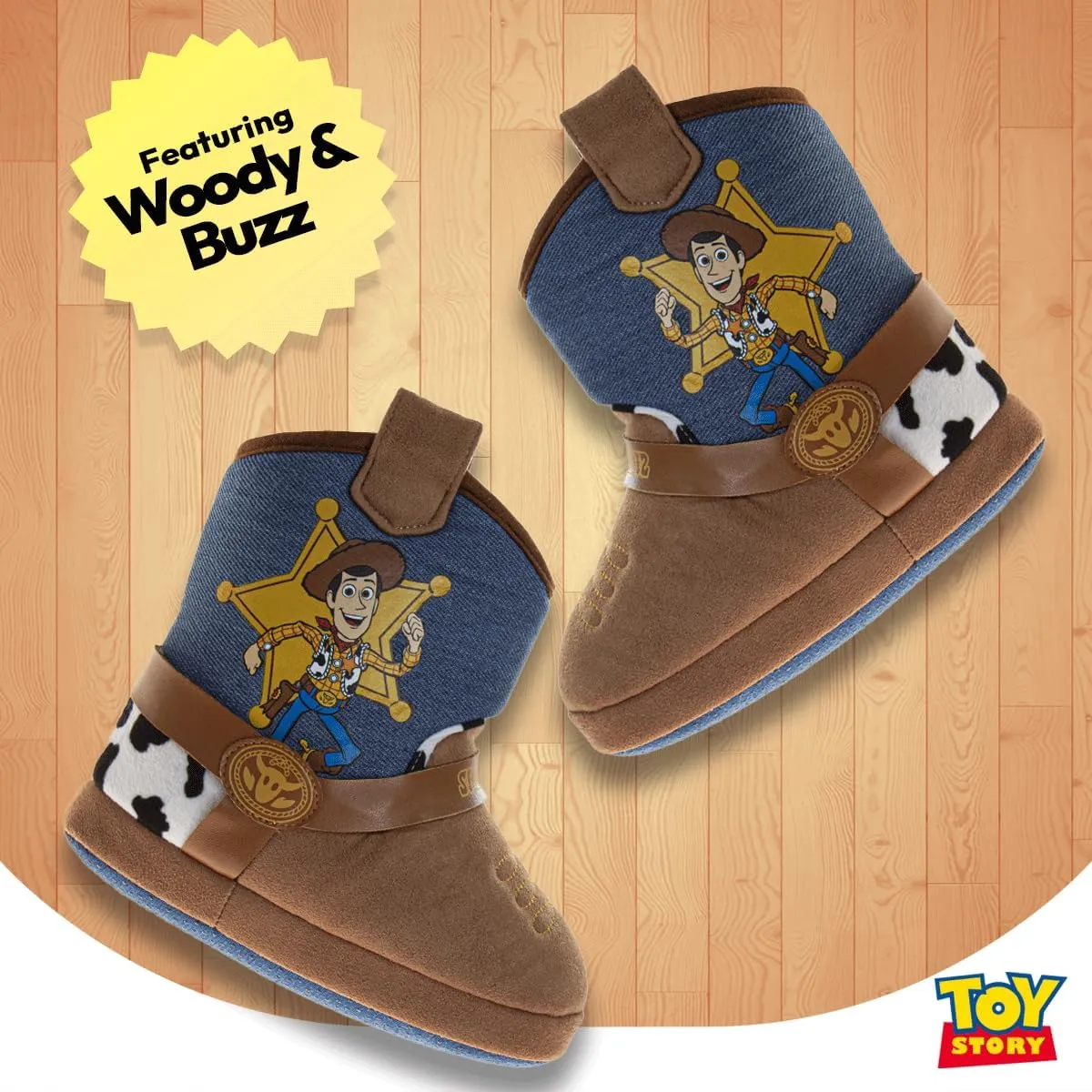 Disney Toy Story Slippers for Girls and Boys - Sheriff Woody Buzz Lightyear Warm Fluffy House Sandal Slipper (sizes: 5-10 Toddler / 11-1 Little Kids)