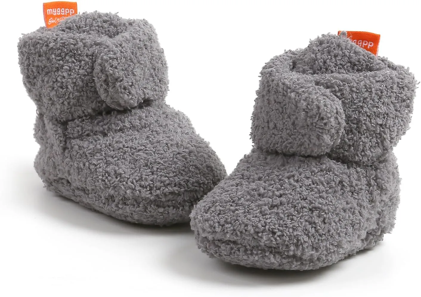 E-FAK Newborn Baby Cozy Fleece Booties with Grippers Winter Slippers Socks Soft Sole Stay On Infant First Walker Crib Shoes