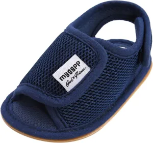 EnJoCho Cute Baby Girls Rubber Mesh Non-Slip Boys Sandals Flat Shoes Shoes Soft Sole Walking Baby Lightwight Shoes (Navy, 11-6M)