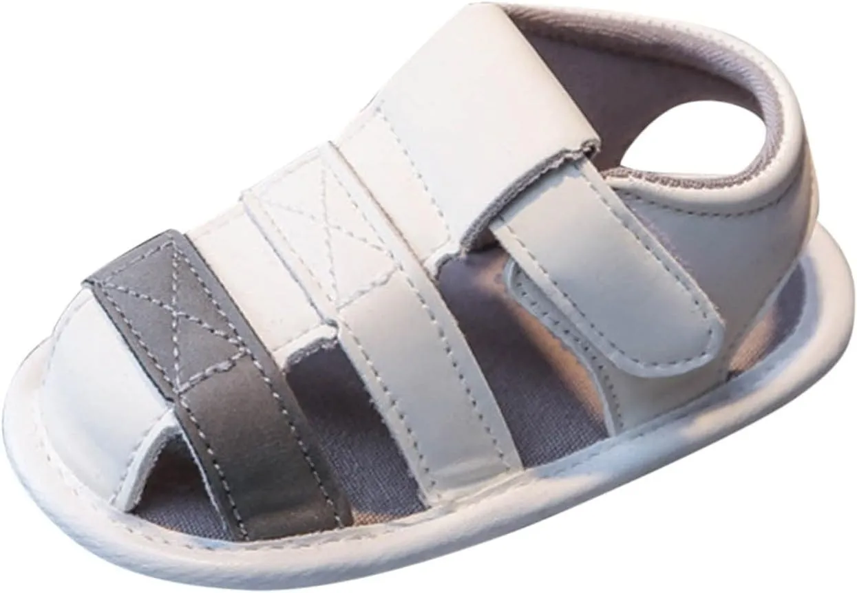 EnJoCho Spring and Summer Children Sandals Toddler Shoes Soft Sole Cute Lightweight Infant Booties 0-15 Months (Grey, 0Months)