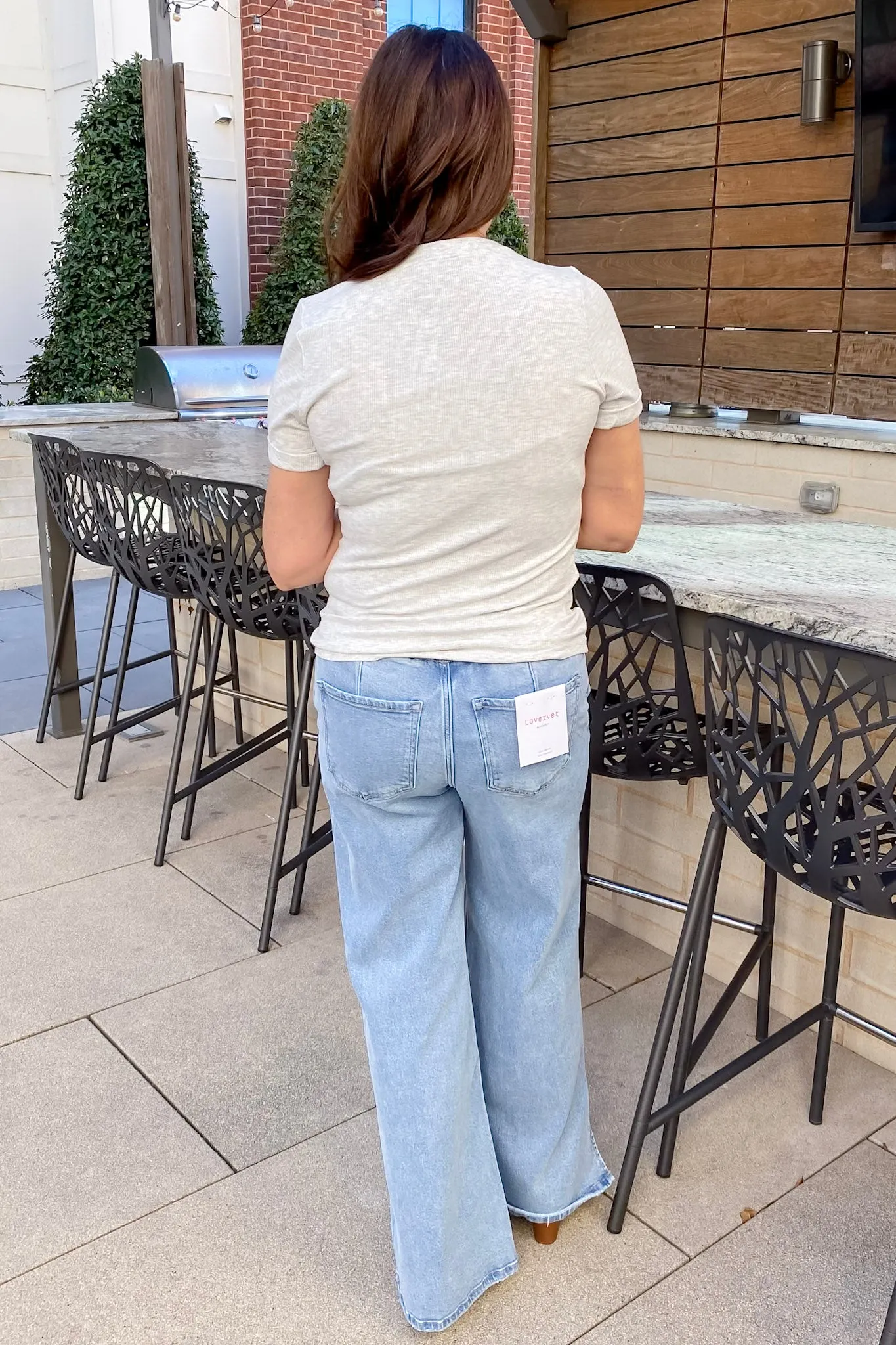 Everyday Ease Henley Light Grey Top