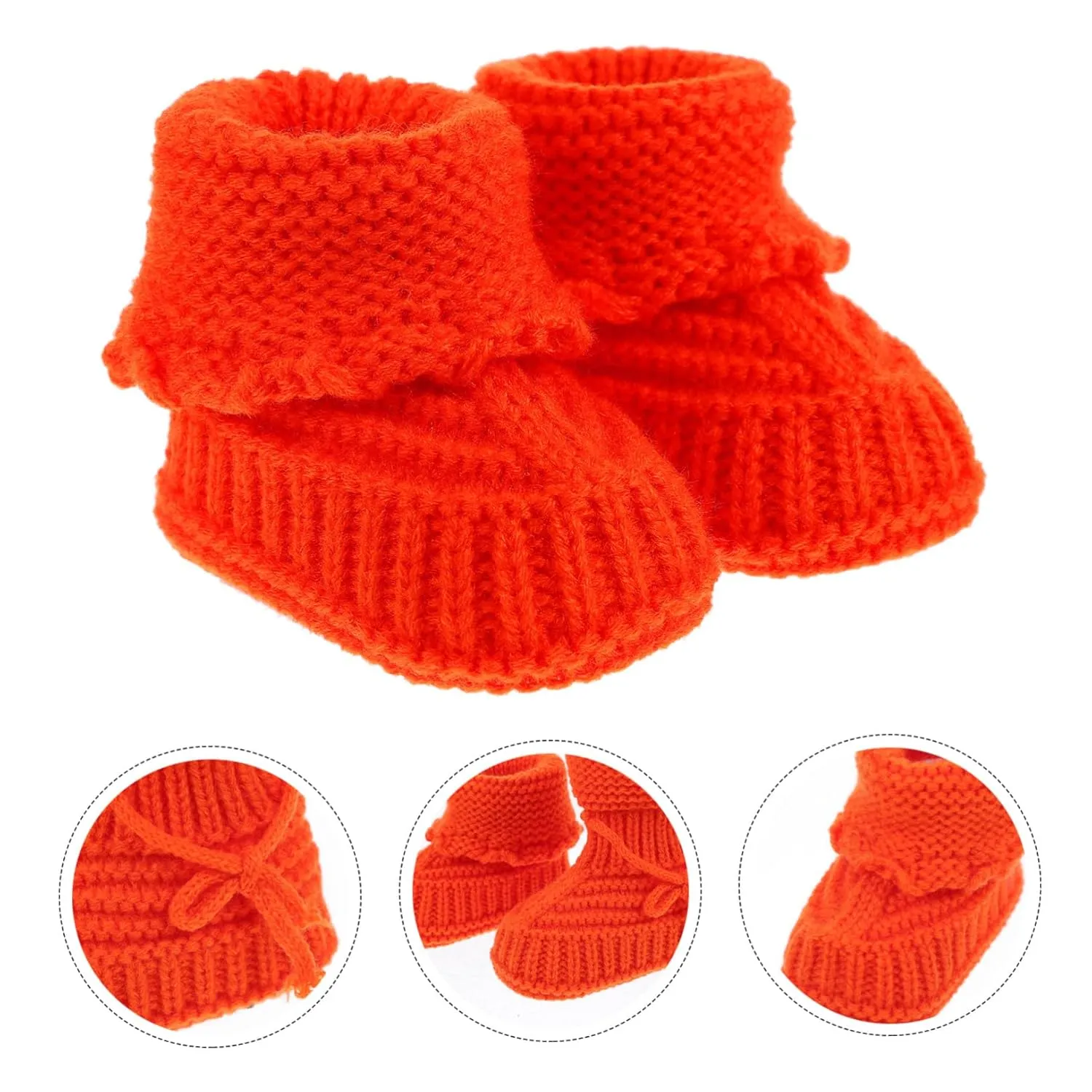 EXCEART Handmade Baby Knitting Shoes Newborn Crochet Booties 0-6 Months Soft Woolen Comfortable for Boys Girls
