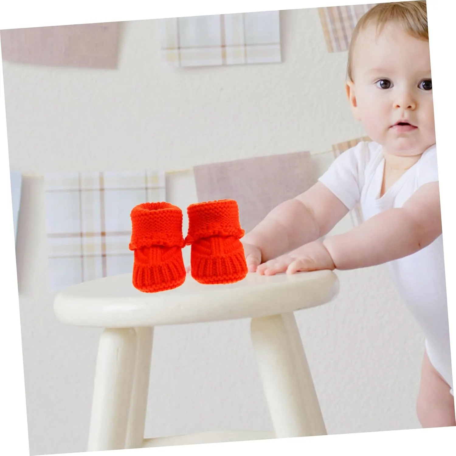 EXCEART Handmade Baby Knitting Shoes Newborn Crochet Booties 0-6 Months Soft Woolen Comfortable for Boys Girls