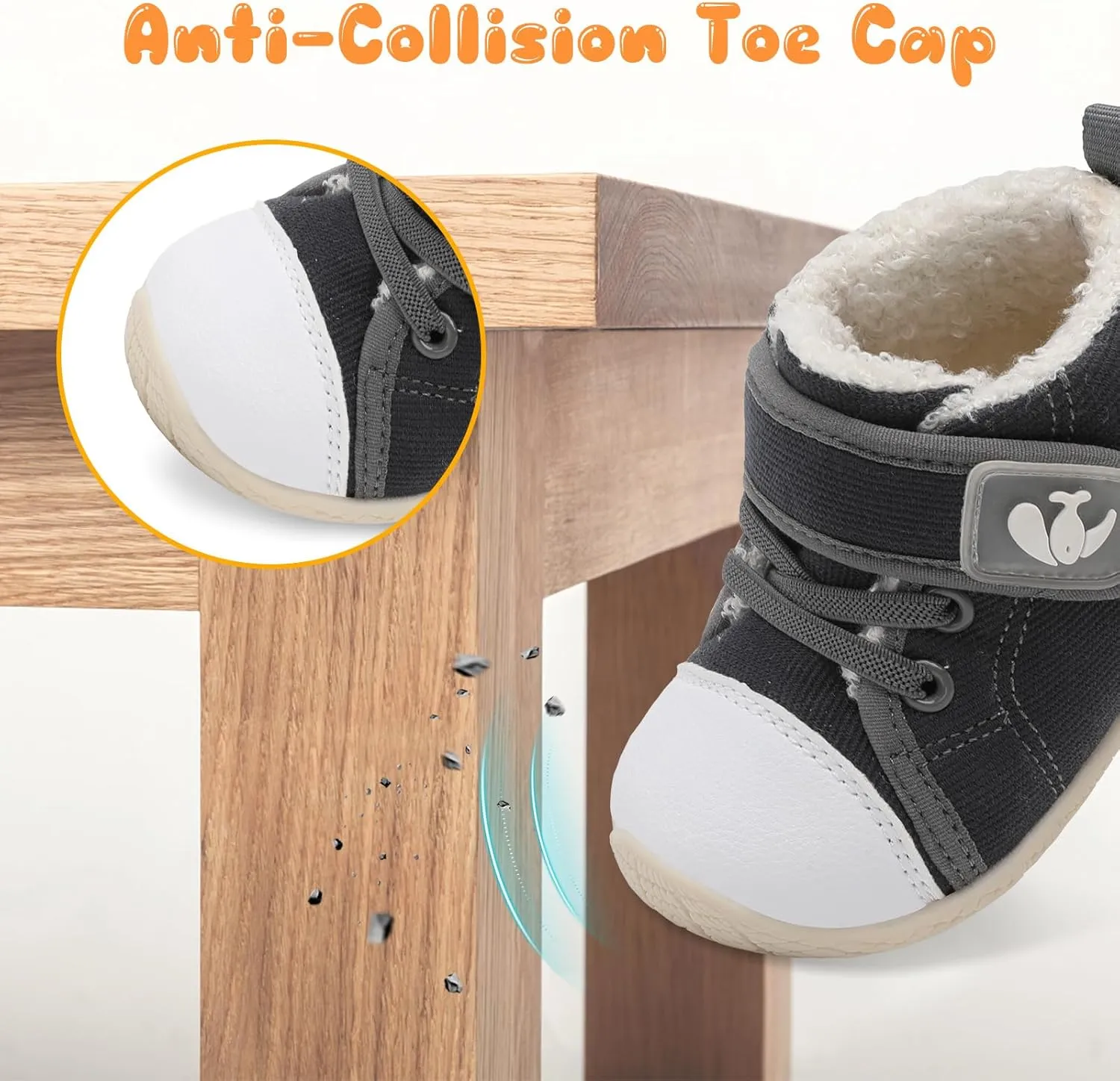 FEETCITY Baby Boots Boys Girls Infant Slippers Cozy Fleece Boots First Walking Shoes Warm Socks Newborn Crib Shoes