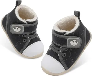 FEETCITY Baby Boots Boys Girls Infant Slippers Cozy Fleece Boots First Walking Shoes Warm Socks Newborn Crib Shoes