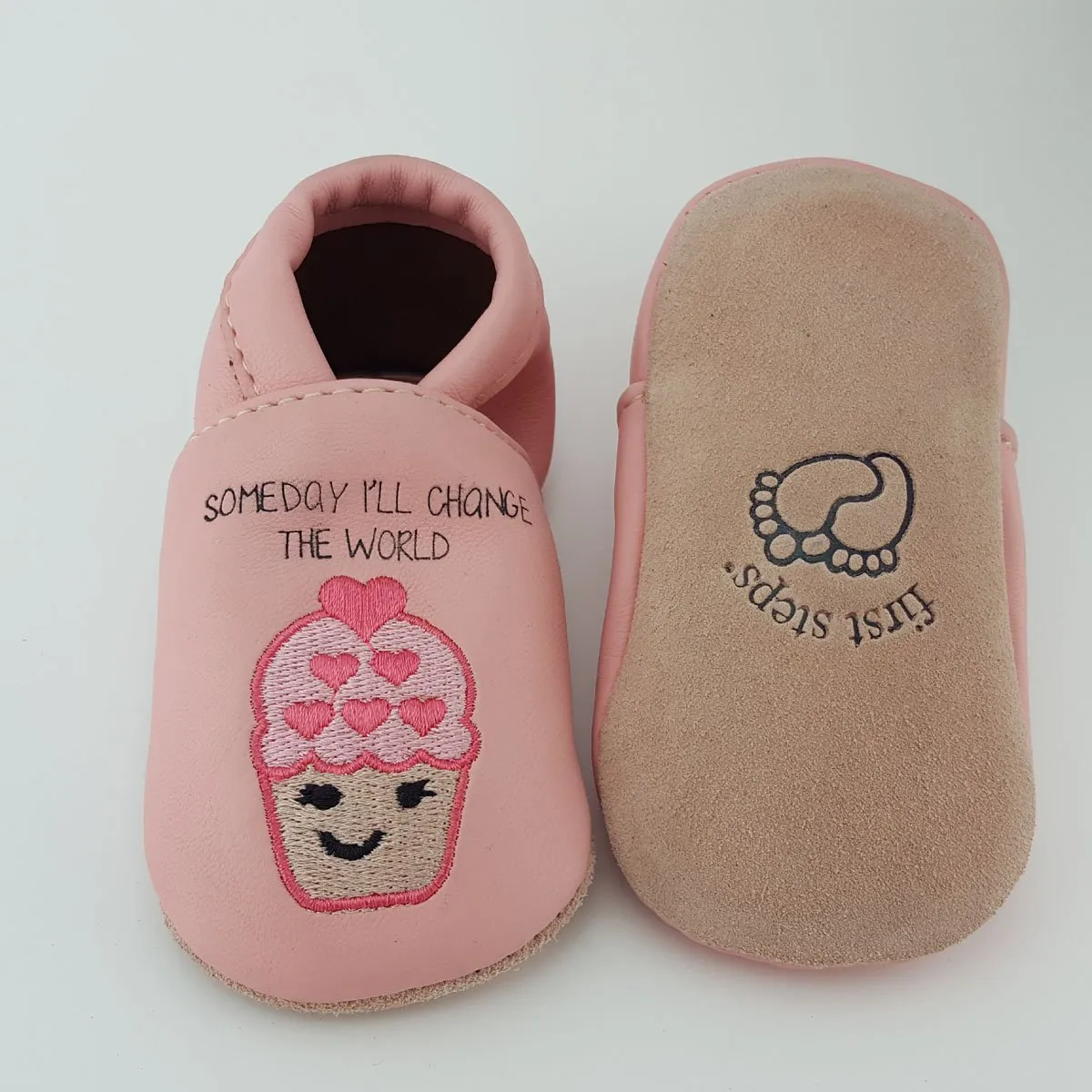 First Steps Pink Cup Cake Soft Sole Shoes Size 3