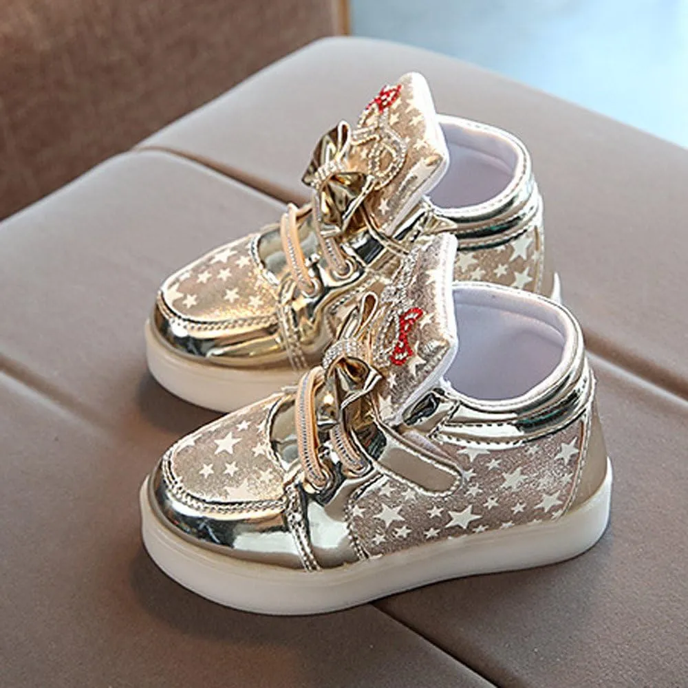 Flashing High Top Light up Shoes for Toddler,Baby Shoes Girl Sneakers Winter Warm Non Slip First Walking Infant