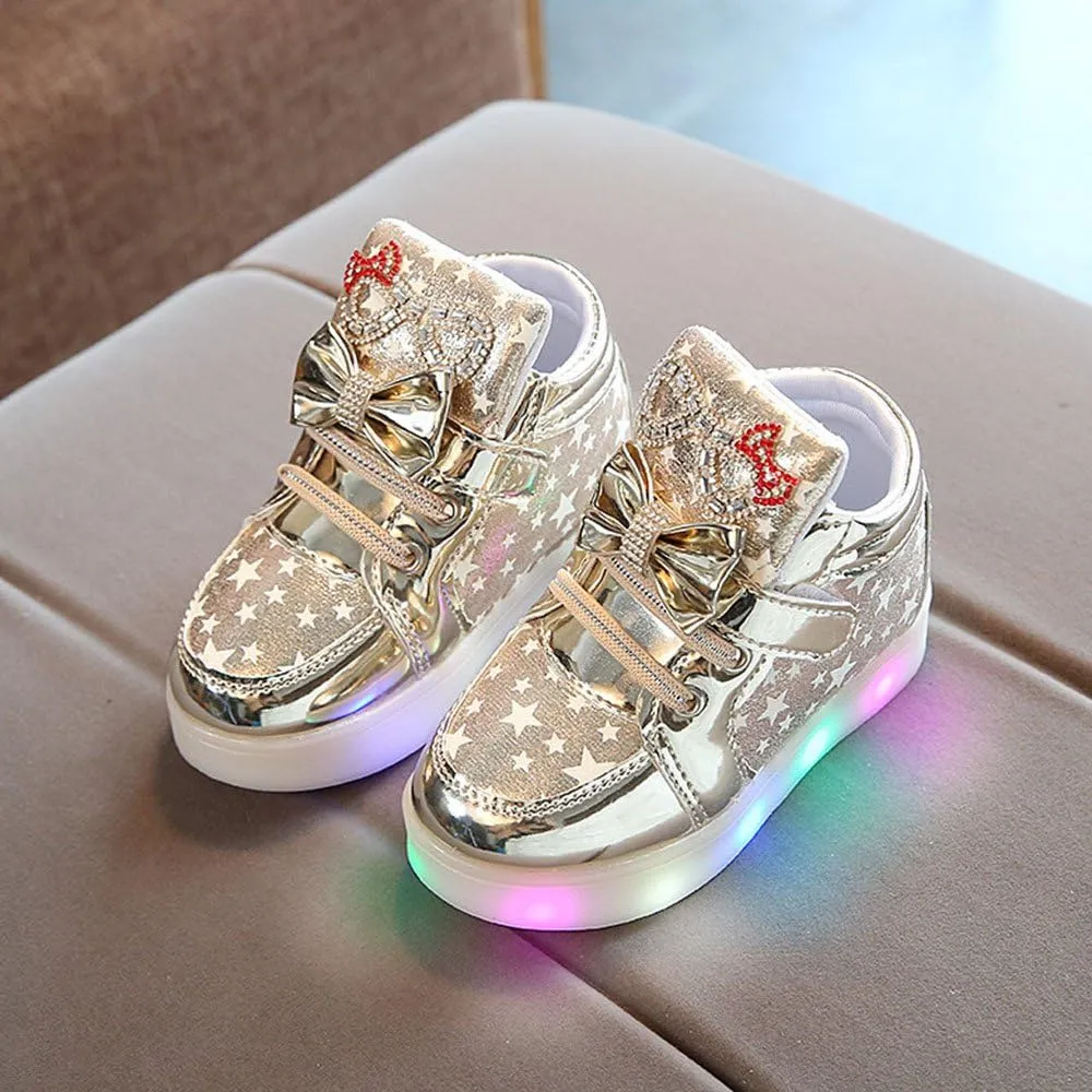 Flashing High Top Light up Shoes for Toddler,Baby Shoes Girl Sneakers Winter Warm Non Slip First Walking Infant