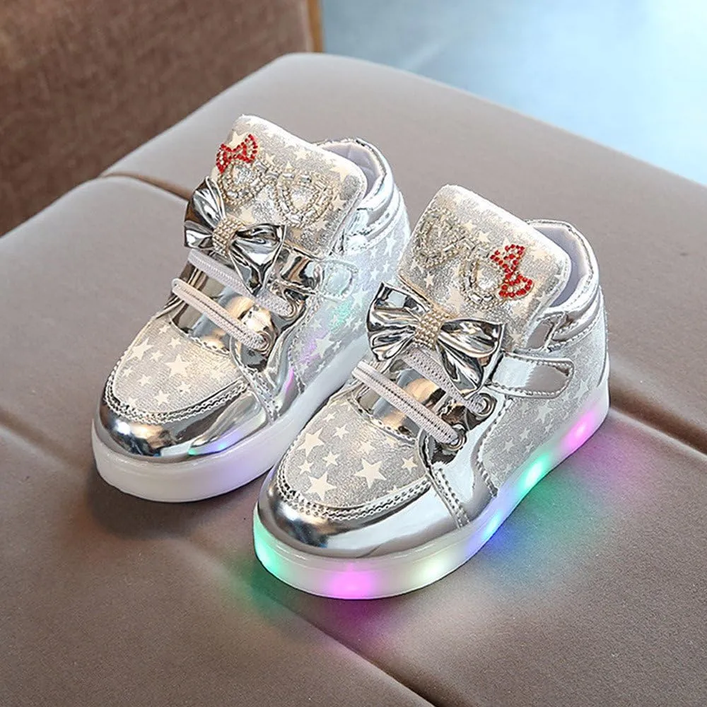 Flashing High Top Light up Shoes for Toddler,Baby Shoes Girl Sneakers Winter Warm Non Slip First Walking Infant