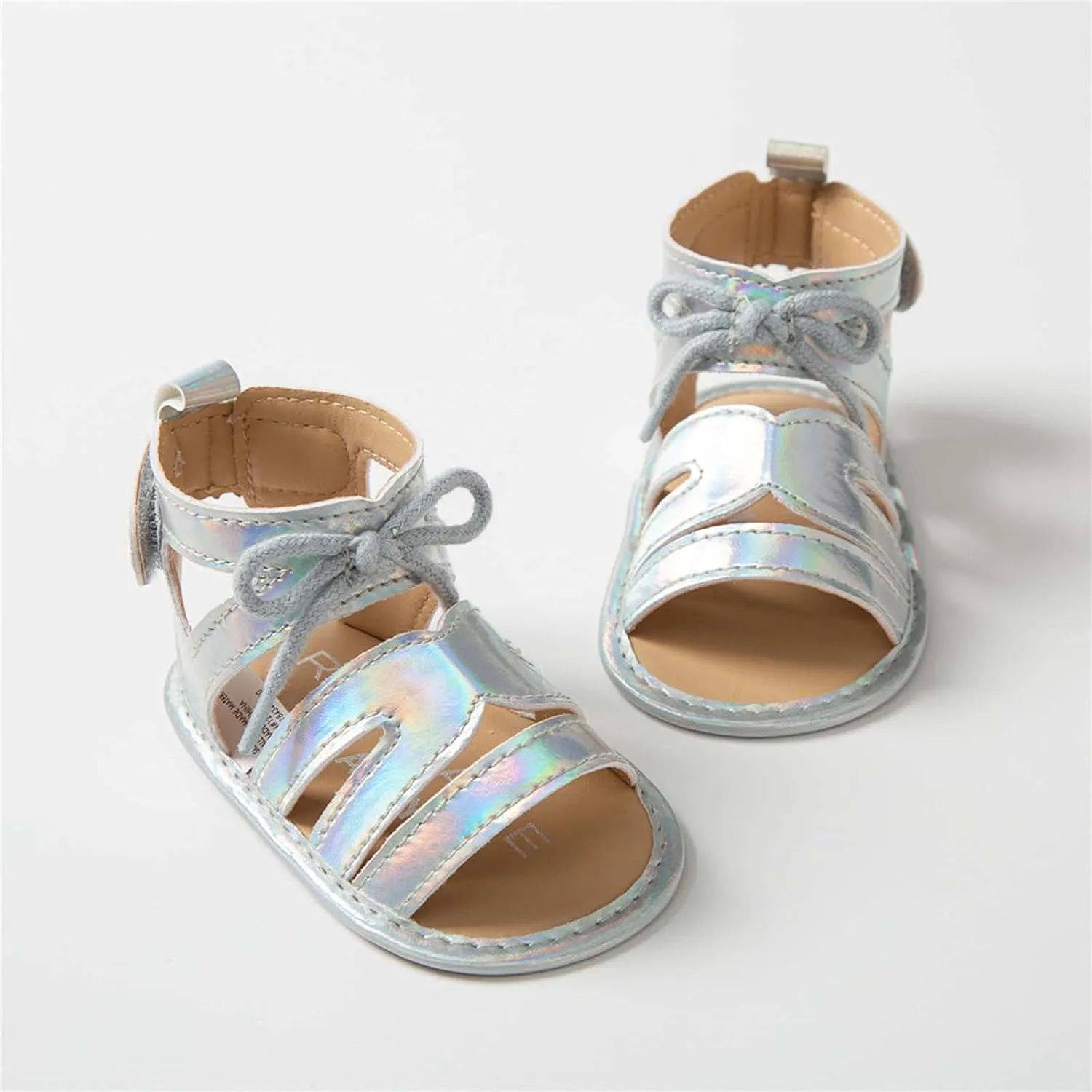 Flat Soft Lacing Baby Walking Rubber Shoes Non-Slip Sole Sandals Girls Baby Shoes Baby Girl Shoes