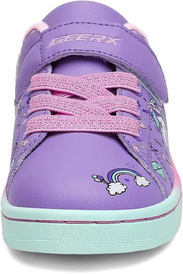 GEERX Toddler Girl Shoe Lightweight Casual Adjustable Strap Cute Unicorn Sneaker Comfortable for Walking Running (Infant/Toddler/Little Kid)