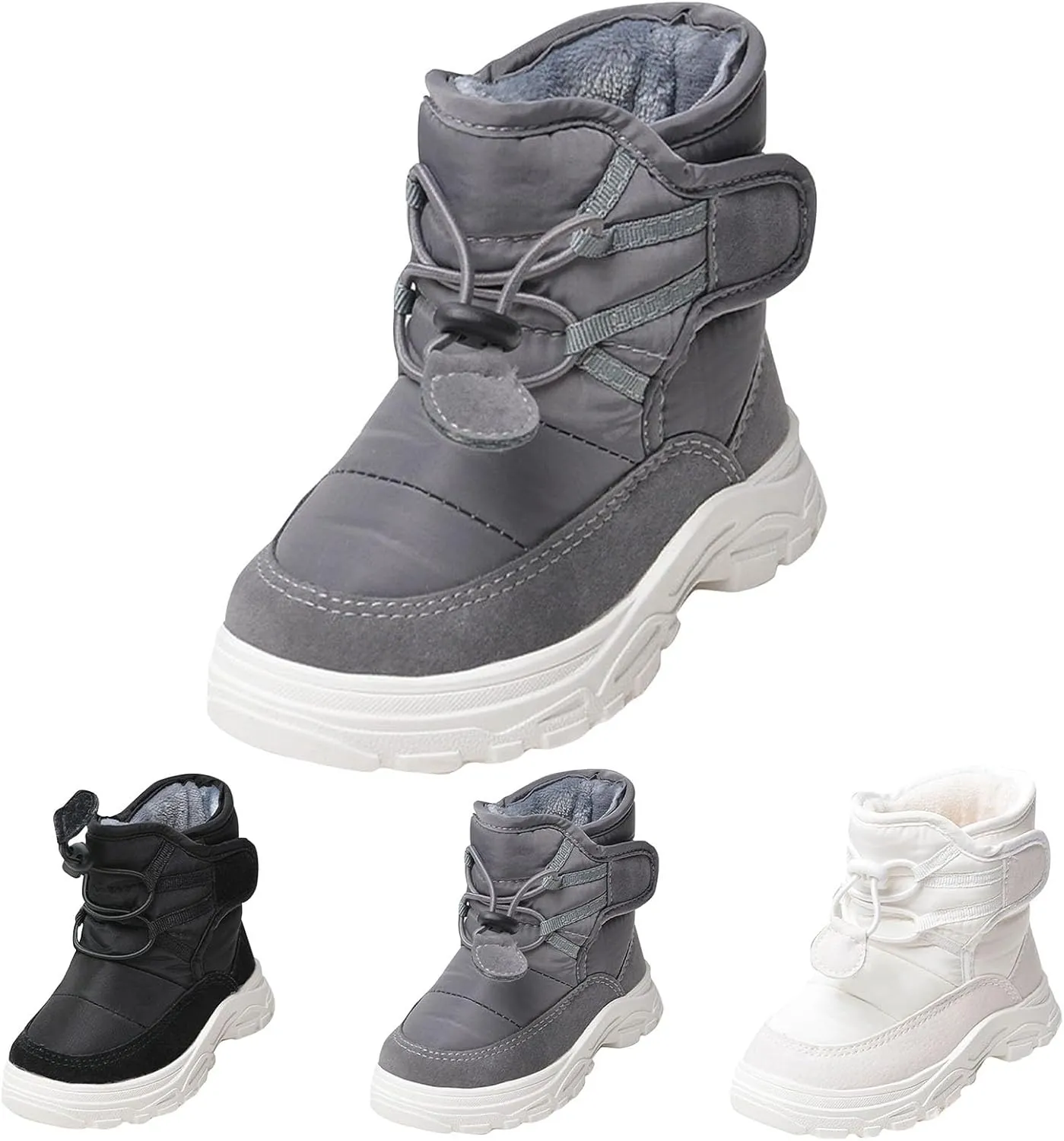 Girls Boys Plush Soft Sneaker Boot Slip esistant Outdoor Warm Snow Day Soft Sole Breathable Sports Ankle Shoes