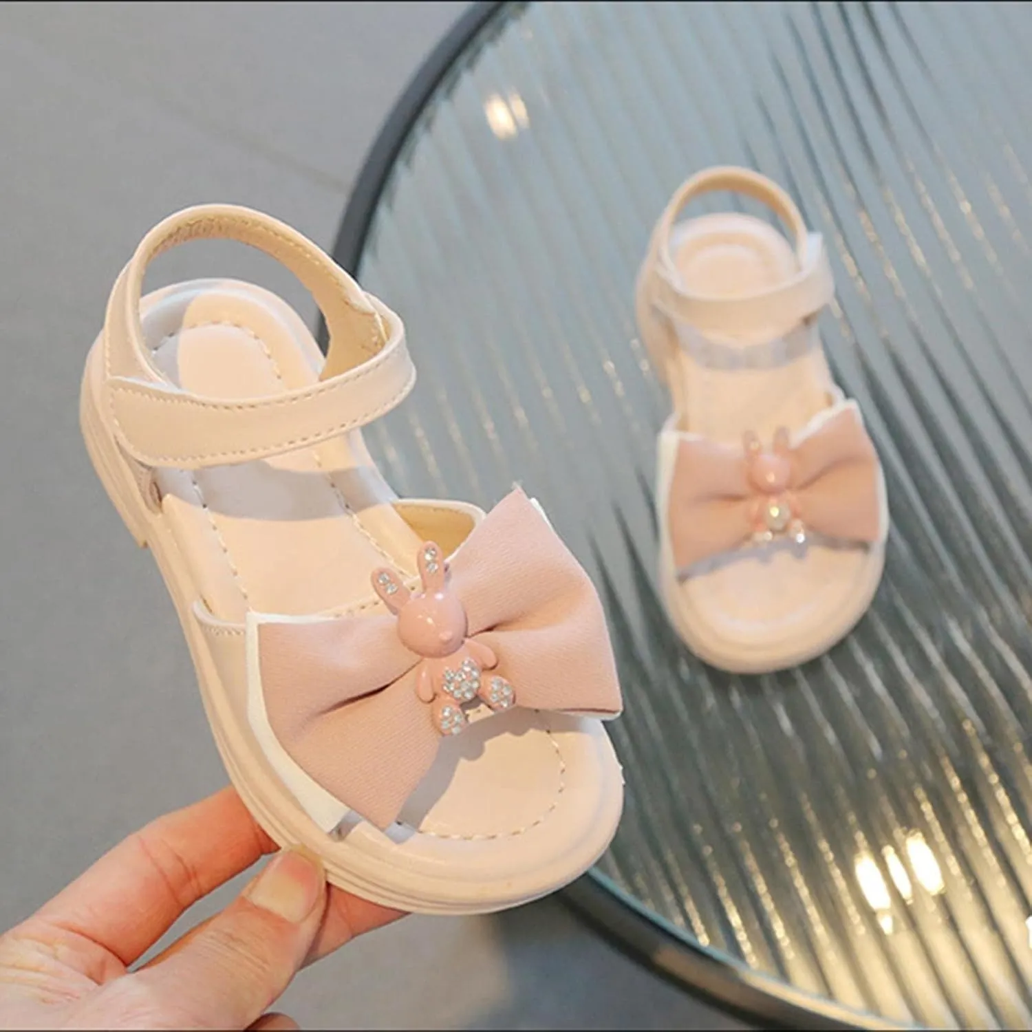 Girls' Fashion Princess Sandals Summer Korean Edition Baby Soft Sole Cute Bow Beach Shoes Sandals for Kids Girls