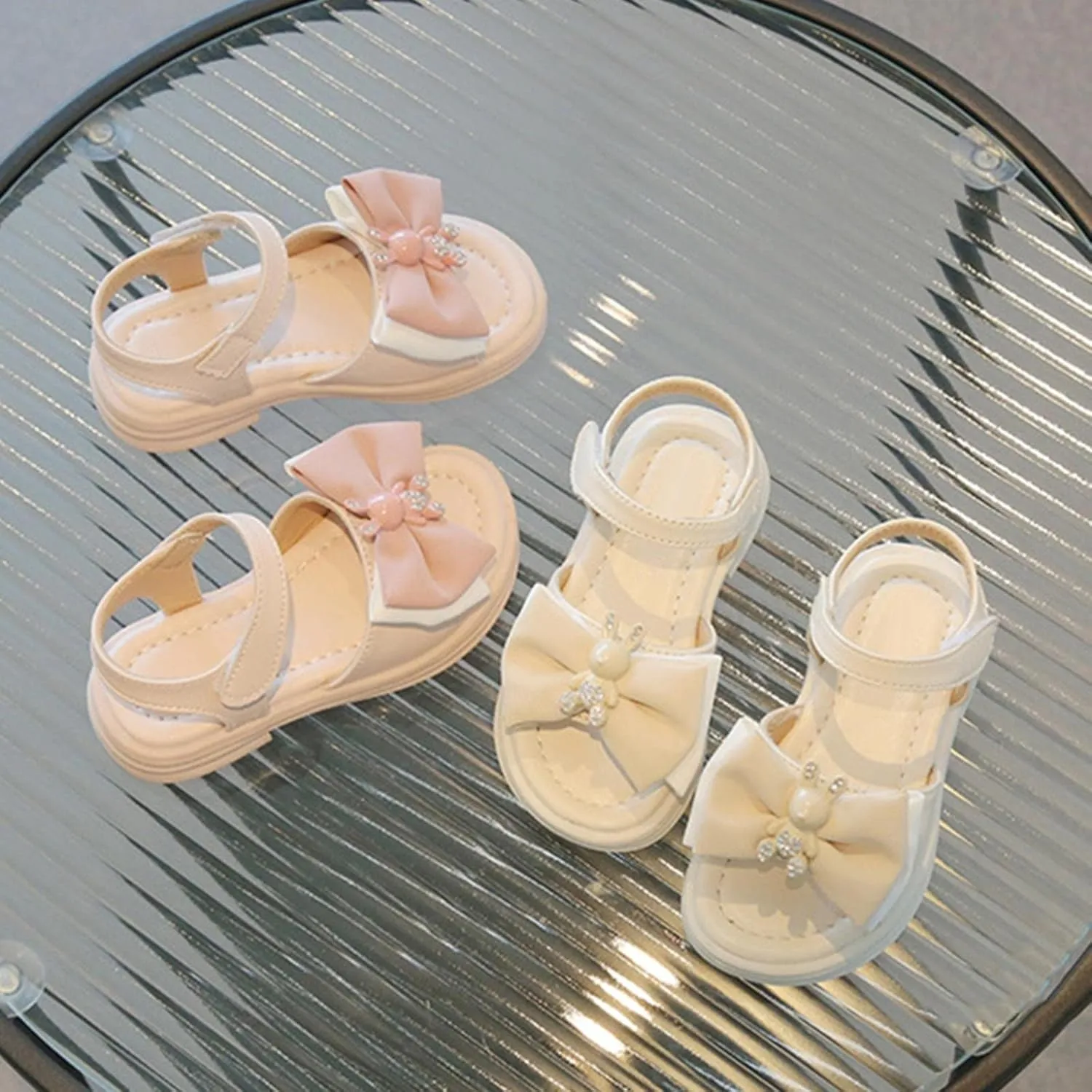 Girls' Fashion Princess Sandals Summer Korean Edition Baby Soft Sole Cute Bow Beach Shoes Sandals for Kids Girls