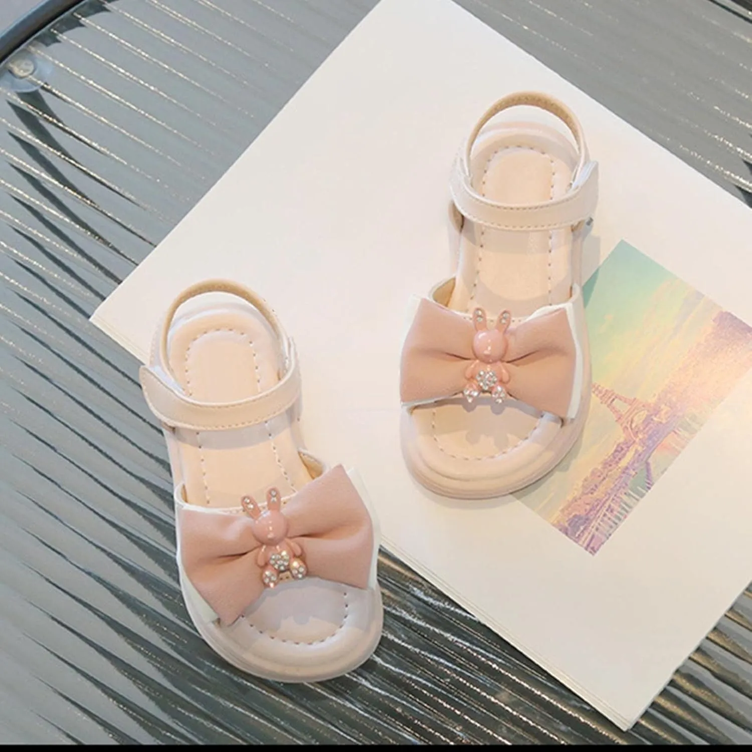 Girls' Fashion Princess Sandals Summer Korean Edition Baby Soft Sole Cute Bow Beach Shoes Sandals for Kids Girls