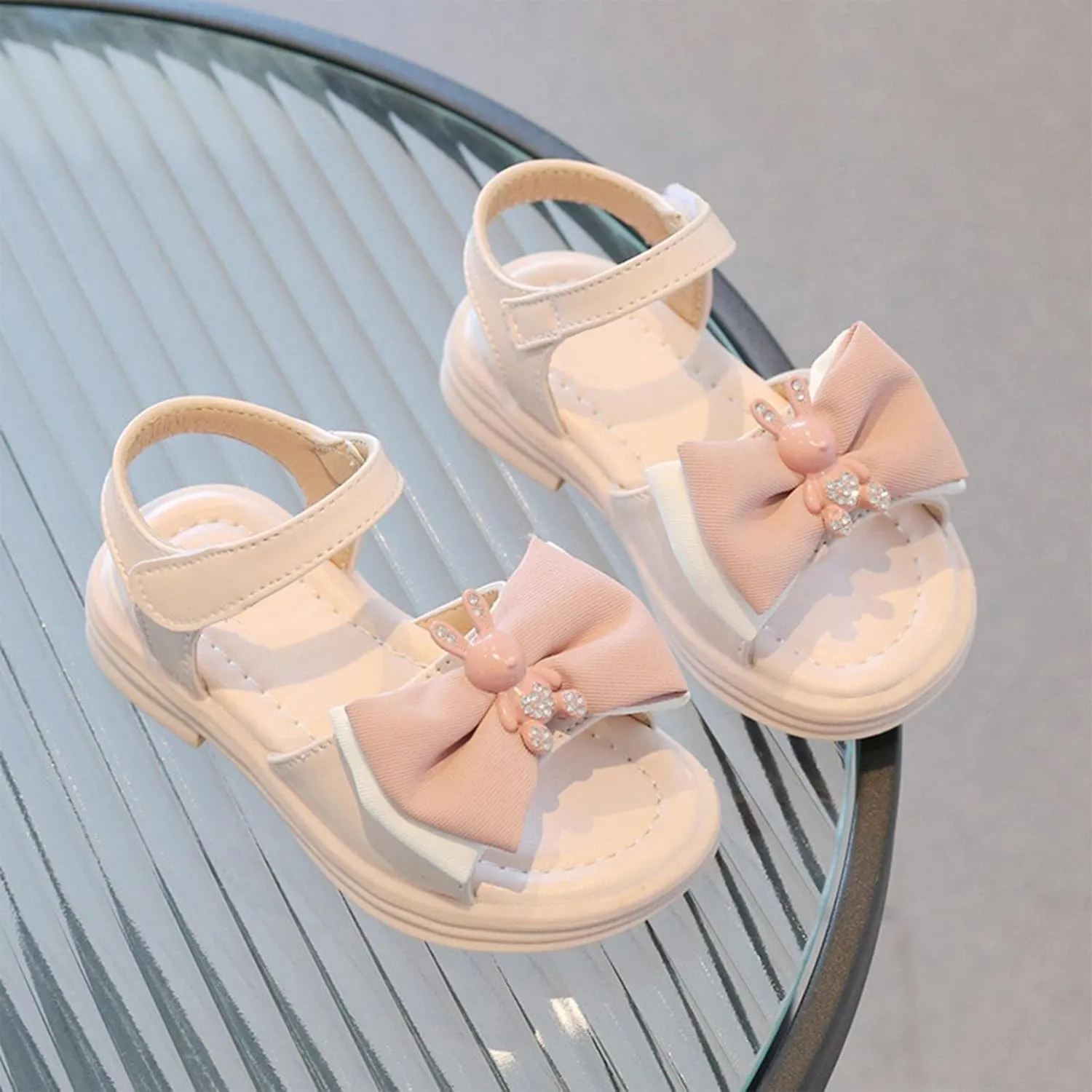 Girls' Fashion Princess Sandals Summer Korean Edition Baby Soft Sole Cute Bow Beach Shoes Sandals for Kids Girls