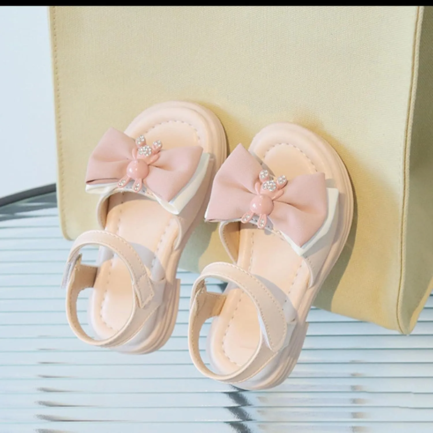 Girls' Fashion Princess Sandals Summer Korean Edition Baby Soft Sole Cute Bow Beach Shoes Sandals for Kids Girls