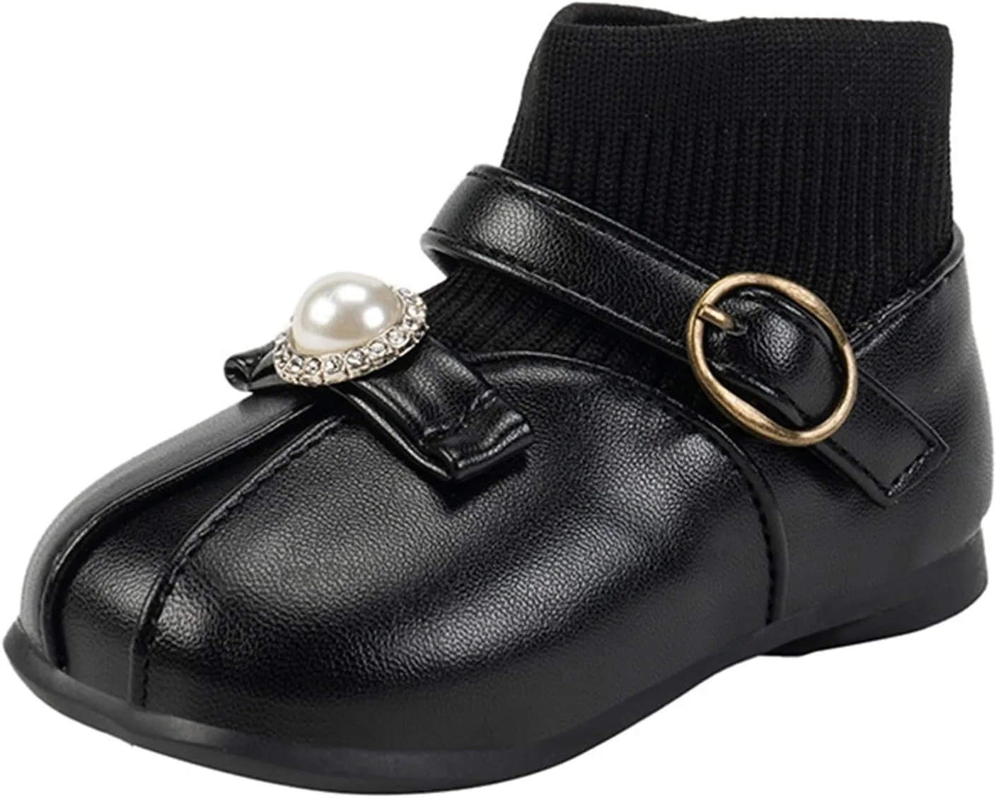 Girls Leather Ankle Boots Waterproof Low Calf Boots Autumn Winter Short Boots Soft Sole Low Heel Boot For Toddle