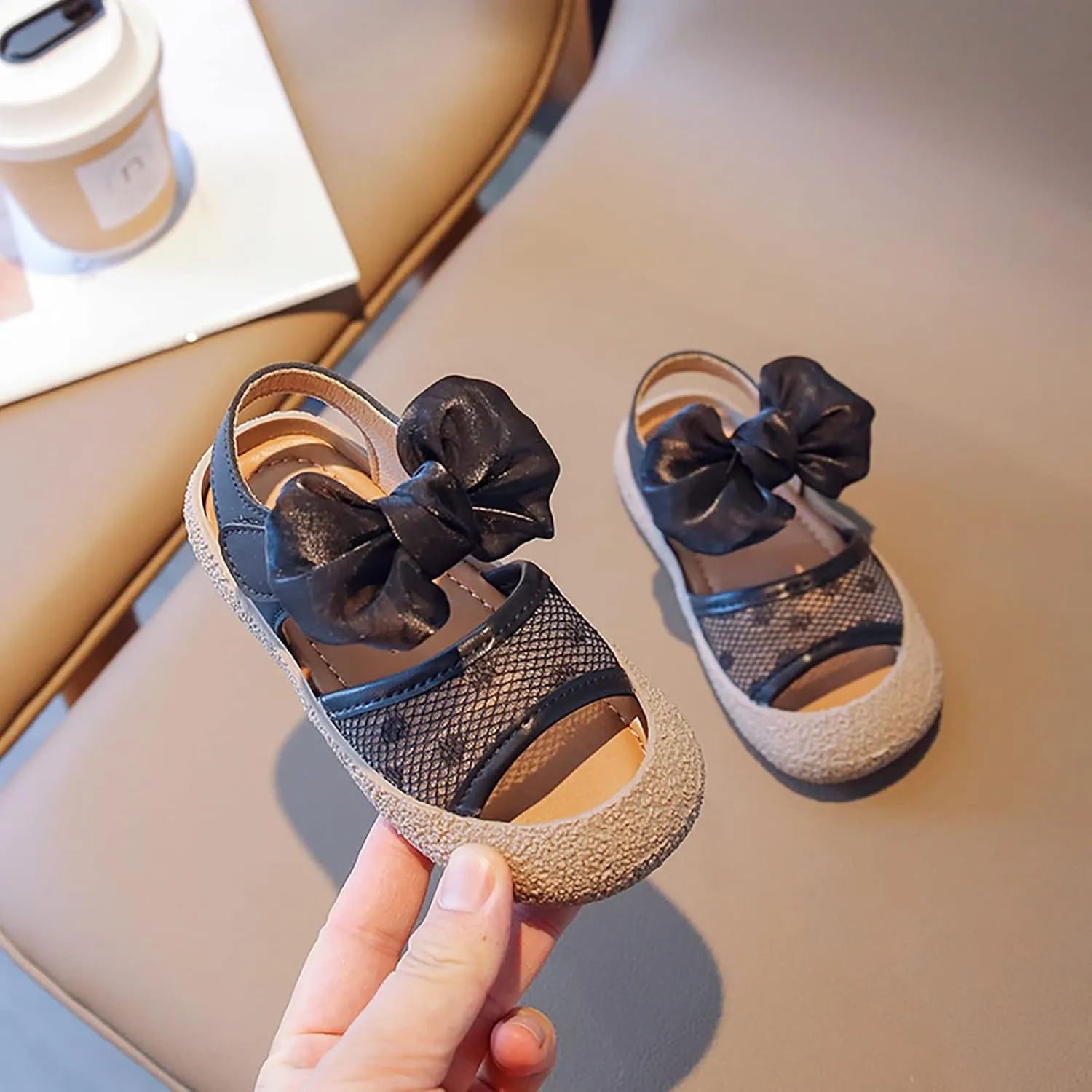 Girls' Little Children's Soft Sole Sandals Summer Little Girls' Baby Baotou Princess Shoes Toddler Sandals Size 4 Girls