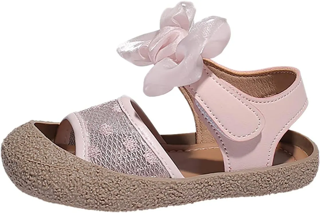 Girls' Little Children's Soft Sole Sandals Summer Little Girls' Baby Baotou Princess Shoes Toddler Sandals Size 4 Girls