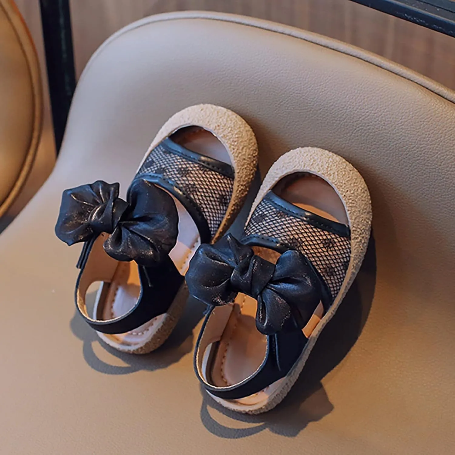 Girls' Little Children's Soft Sole Sandals Summer Little Girls' Baby Baotou Princess Shoes Toddler Sandals Size 4 Girls