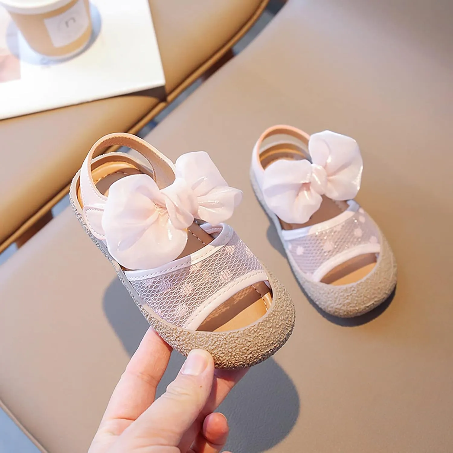 Girls' Little Children's Soft Sole Sandals Summer Little Girls' Baby Baotou Princess Shoes Toddler Sandals Size 4 Girls
