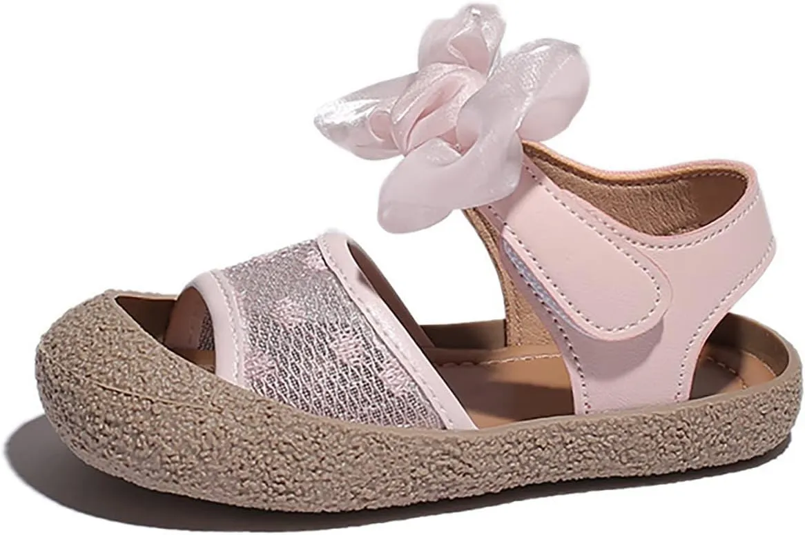 Girls' Little Children's Soft Sole Sandals Summer Little Girls' Baby Baotou Princess Shoes Toddler Sandals Size 4 Girls